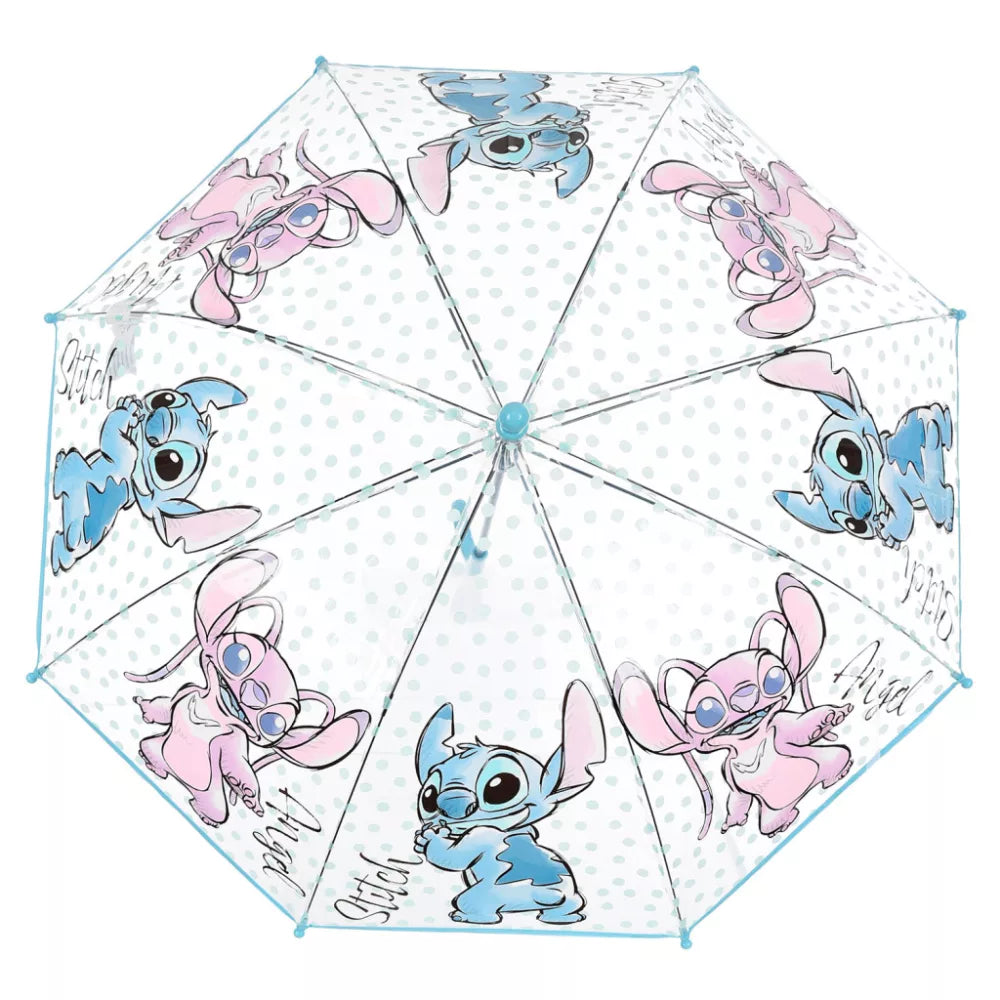Disney Lilo und Stitch Angel durchsichtiger Kinderregenschirm Ø72 cm