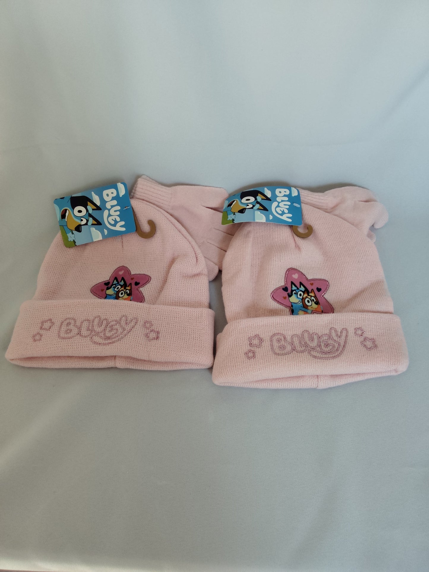 Bluey Stars Kindermütze + Handschuh-Set 54 Rosa