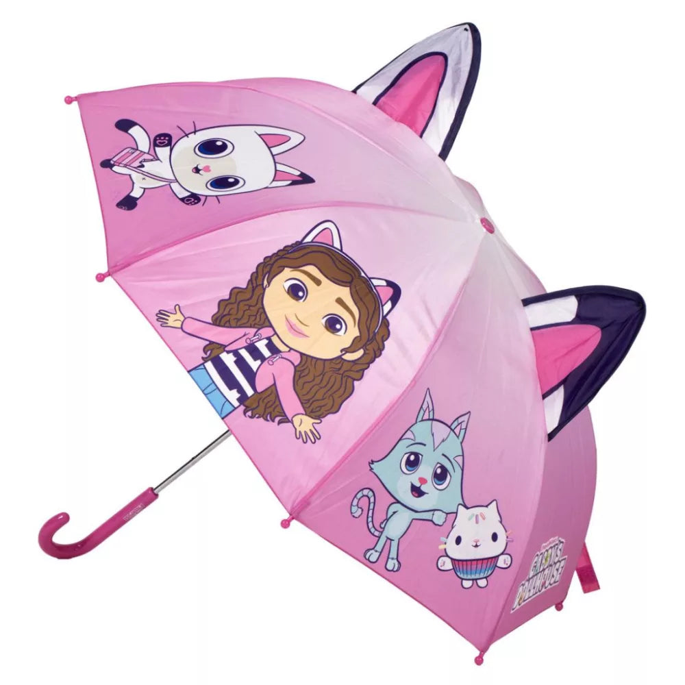 Gabby's Dollhouse Pink Kinderregenschirm mit Griff Ø71 cm