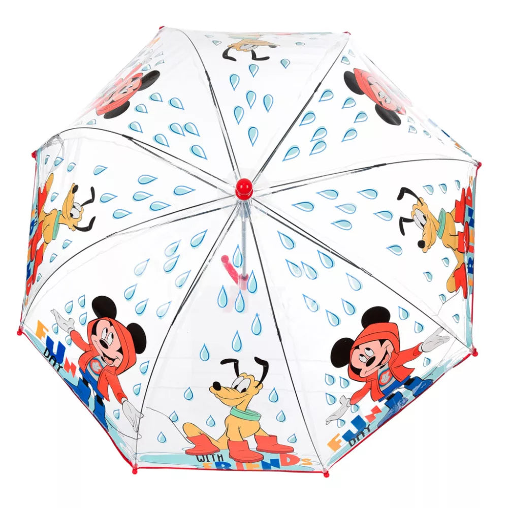 Disney Mickey Fun Day Kinder transparenter Regenschirm Ø72 cm