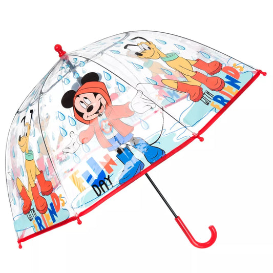 Disney Mickey Fun Day Kinder transparenter Regenschirm Ø72 cm
